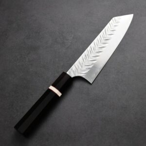 加藤義實 V鎚目 文化刀 170mm<br>SG2粉末HSS鋼 黑檀白環