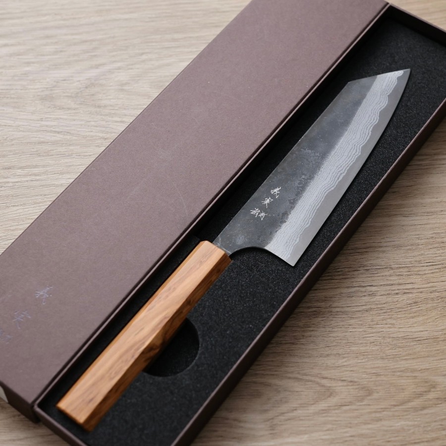 katoyoshimi-bunka-as-2 加藤義實 文化刀 170mm 青紙超級鋼 黑打墨流