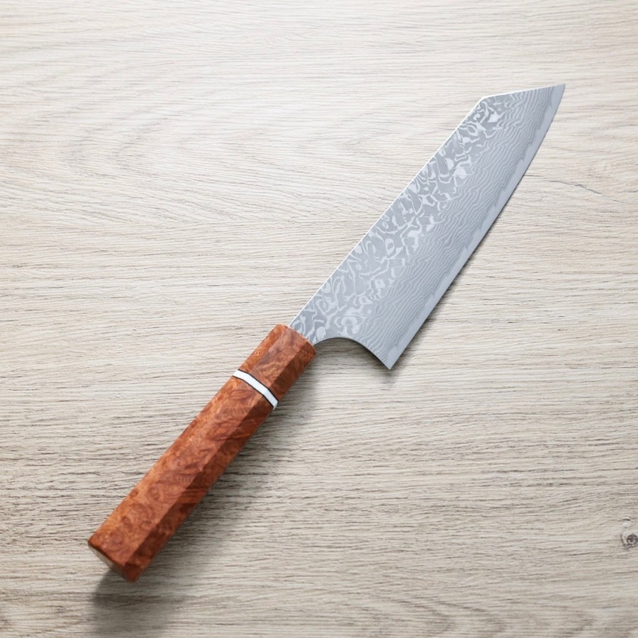 katoyoshimi-bunka-dwt 加藤義實 文化刀 170mm SG2粉末HSS鋼 黑染鎳大馬士革 花梨八角柄