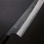 katoyoshimi-g240as-njk-6 加藤義実 牛刀 240mm <br>青紙超級鋼 黑打梨地