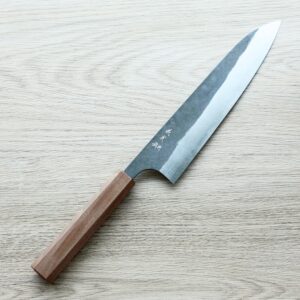 katoyoshimi-gyuto-210as-w-1 加藤義実 牛刀 210mm 青紙超級鋼 黑打墨流