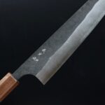 加藤義実 牛刀 210mm 青紙超級鋼 黑打墨流