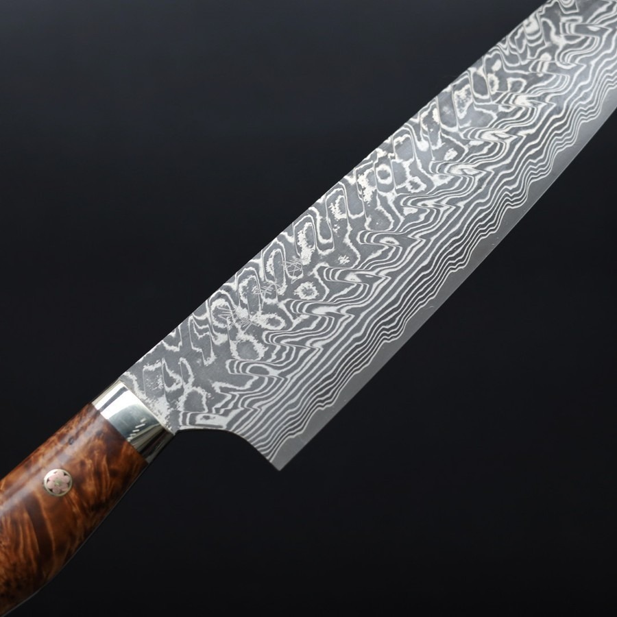 加藤義實 牛刀 210mm SG2<br>黑染鎳大馬士革 墨流