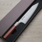 katoyoshimi-k210-dwt-2-1 加藤義實 切付牛刀 210mm <br>SG2粉末HSS鋼 鎳染大馬士革
