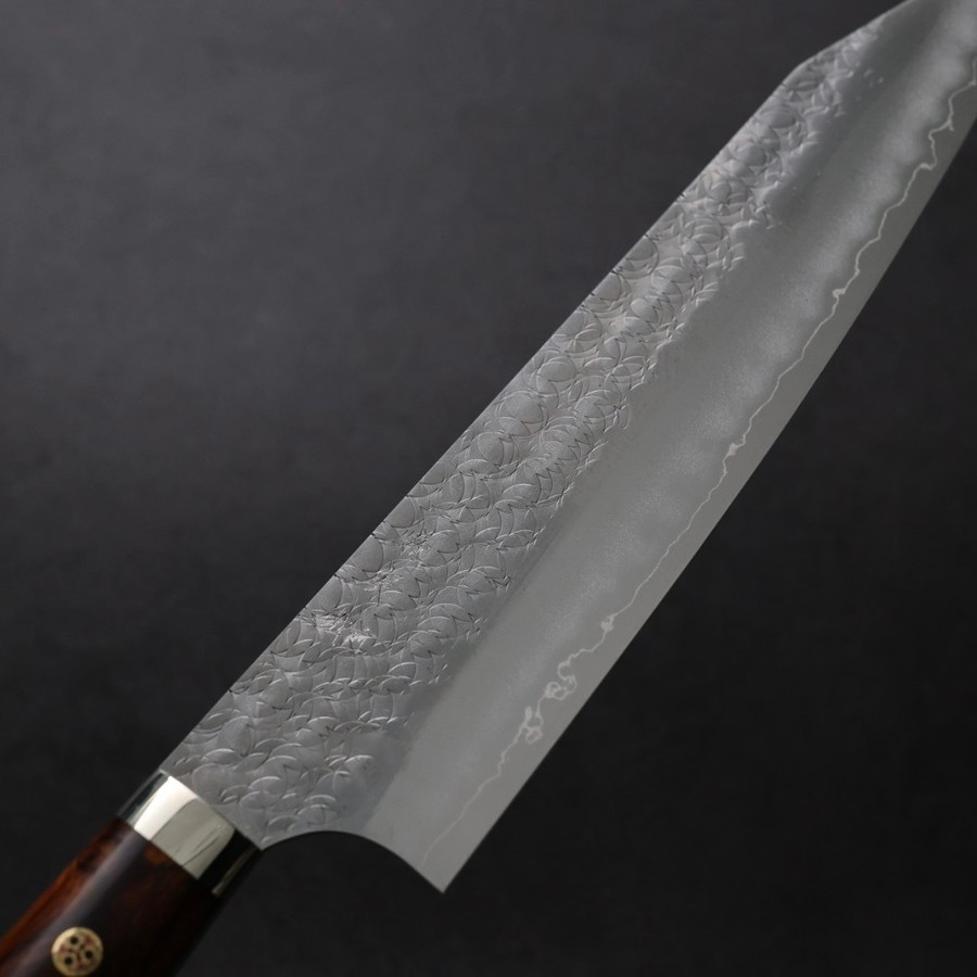 加藤義實 水波 切付牛刀 210mm<br>SG2粉末HSS鋼 沙漠鐵木