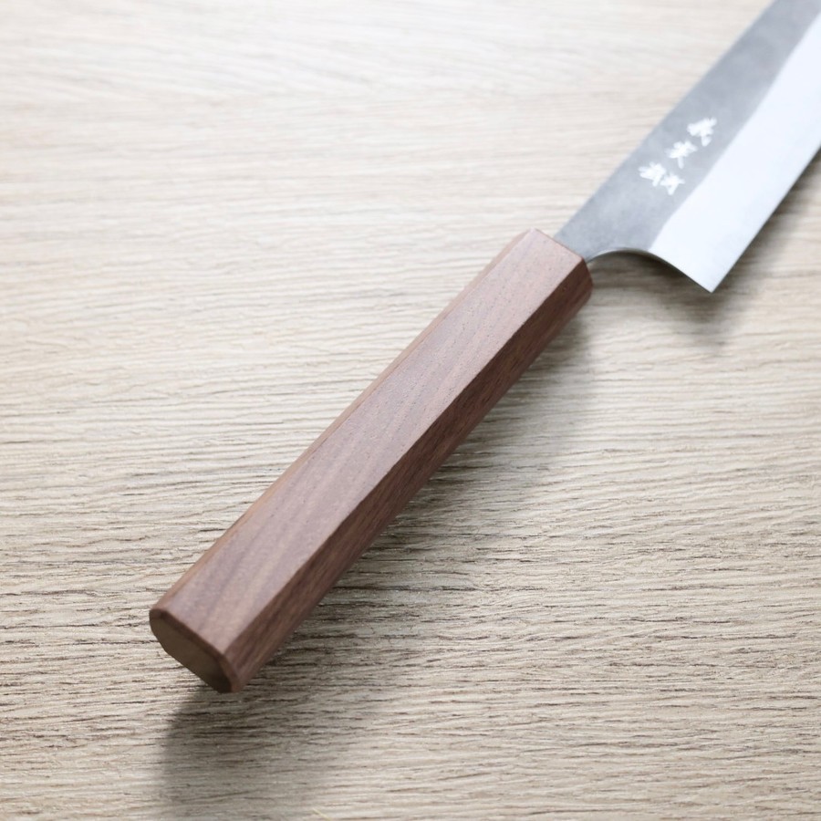 加藤義實 小文化刀 130mm 青紙超級鋼 黑打