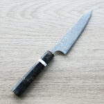 加藤義実 蔬果刀 120mm VG10 黑染鎳大馬士革 穩定樺木柄