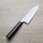加藤義實 三德刀 170mm<br>青紙超級鋼 梨地