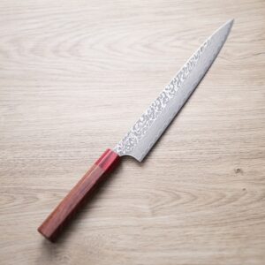 加藤義實 筋引 270mm <br>SG2粉末HSS鋼 鎳染大馬士革