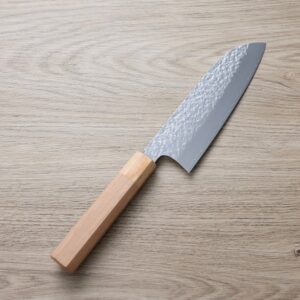 kurosaki-santoku-st 黑崎真 三德 165mm SG2粉末HSS鋼 櫻花鎚目