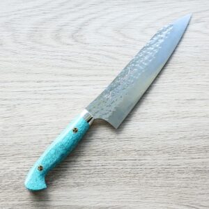 kurosakiyu-gyuto180-skey 黑崎優 閃光 牛刀 180mm SG2粉末HSS鋼 綠松石洋柄