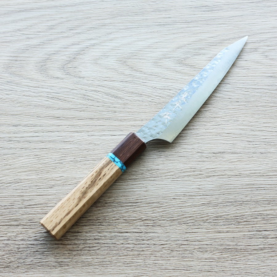 kurosakiyu-petit-130skt 黑崎優 閃光 鋭 蔬果刀 130mm SG2粉末HSS鋼 綠松石環柄