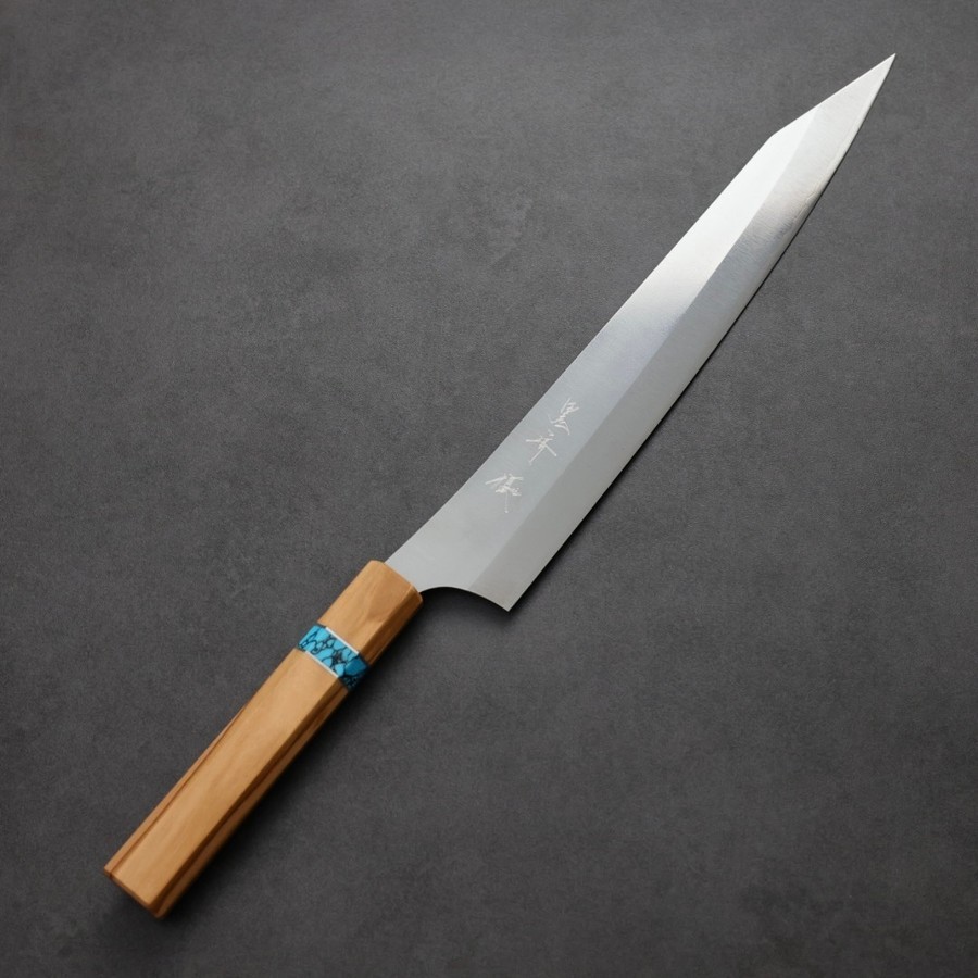 kurosakiyu-sj270gkb 黑崎優 月光 筋引 270mm VG XEOS鋼 橄欖木藍松石環