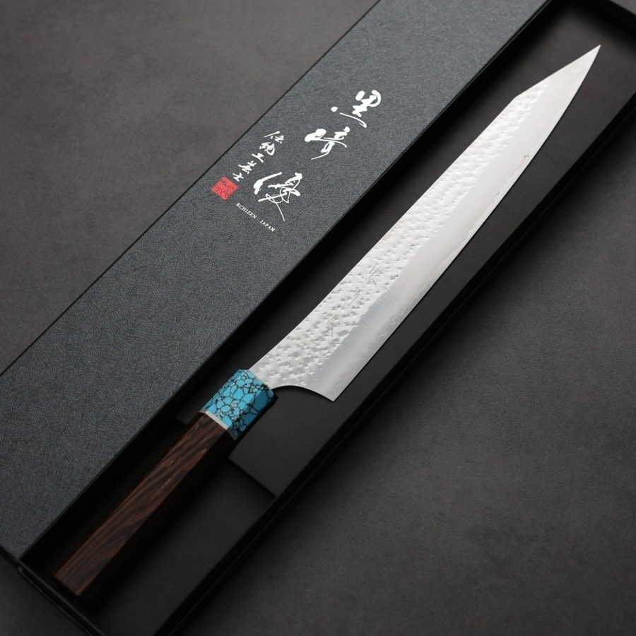 黑崎優 閃光 筋引 270mm SG2粉末HSS鋼 鐵刀木藍松石