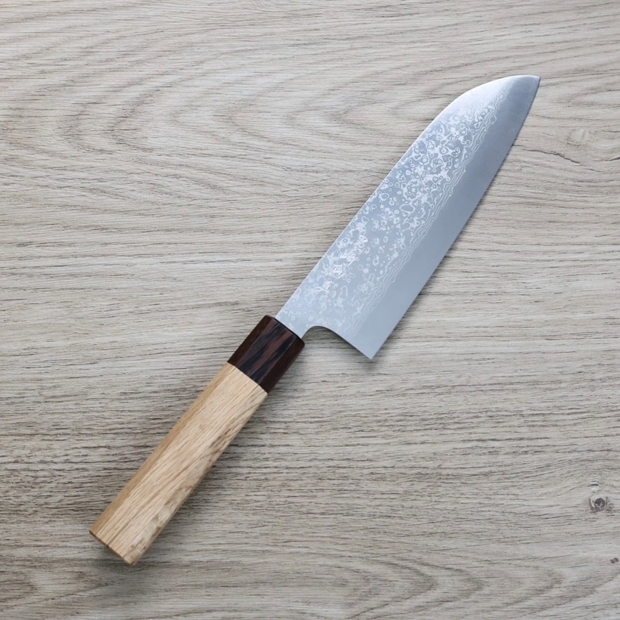 黑崎真 三德刀 170mm VG10Ｗ鋼<br>大馬士革