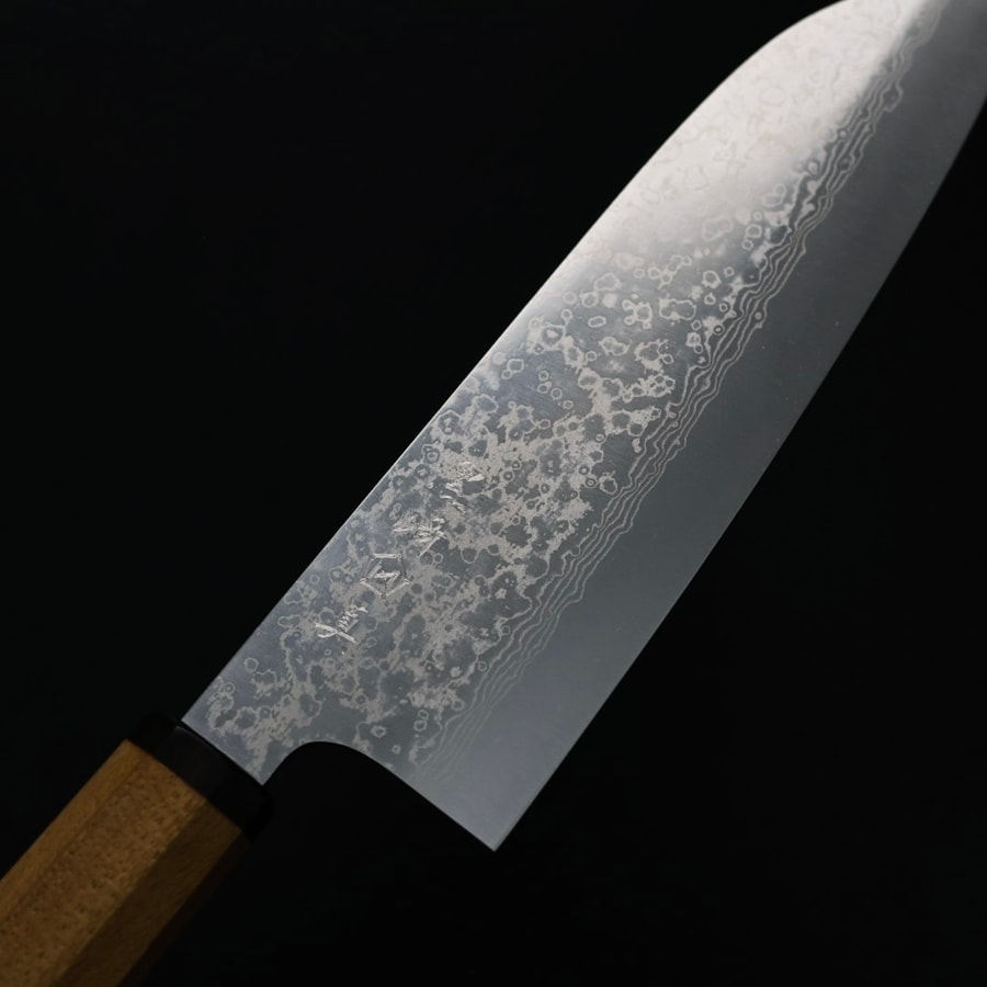 黑崎真 三德刀 170mm VG10Ｗ鋼<br>大馬士革