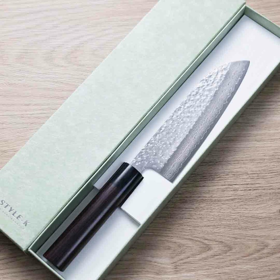 makoto-santoku-vg7d-2-1 黑崎真 三德刀 165mm VG7鋼 鎚目大馬士革