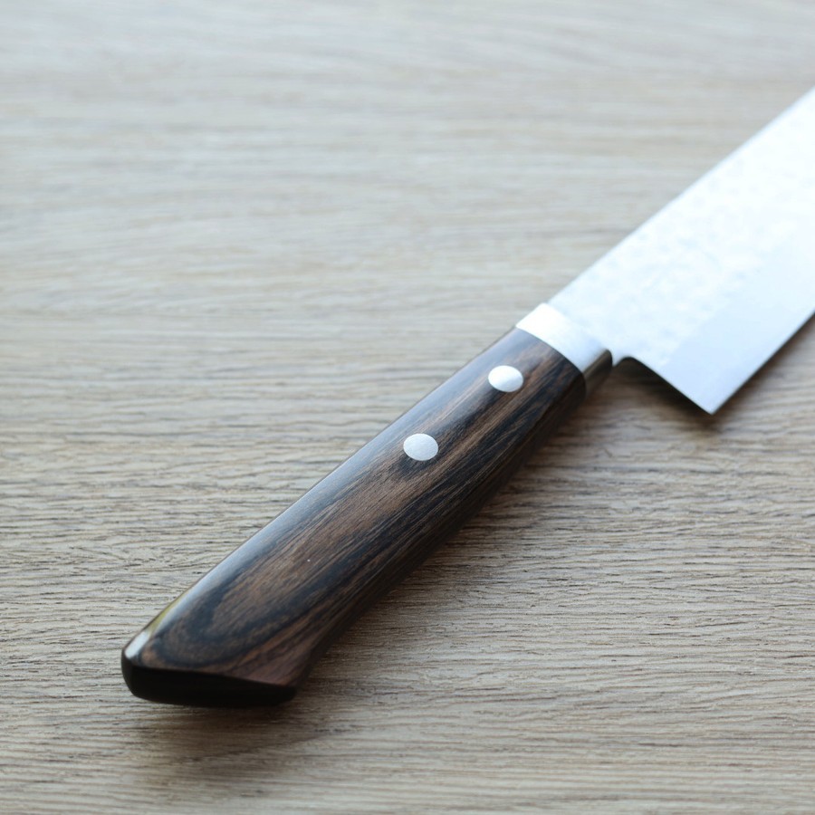 matsutani-gyuto-vg10-ks-3 增谷訓生 牛刀 180mm VG10鋼 鎚目大馬士革 刻流 蘇格蘭柄