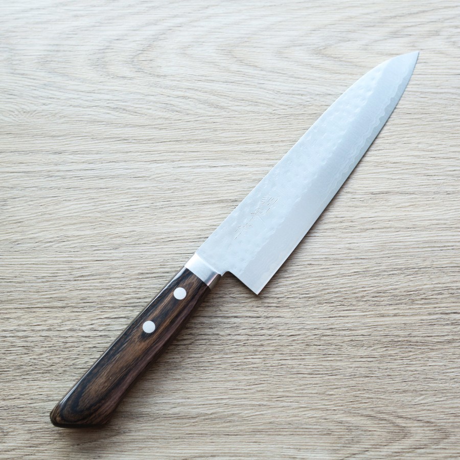 matsutani-gyuto-vg10-ks 增谷訓生 牛刀 180mm VG10鋼 鎚目大馬士革 刻流 蘇格蘭柄