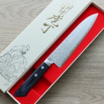 matsutani-gyuto-vg10-ssb-2 增谷訓生 牛刀 180mm VG10鋼 鎚目大馬士革 彩流 藍柄