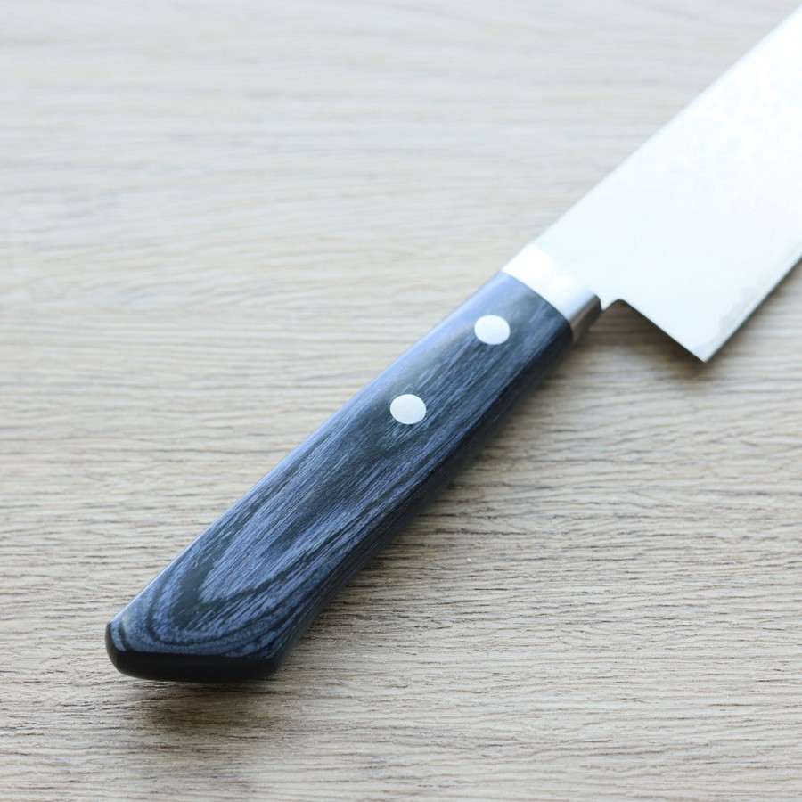 matsutani-gyuto-vg10-ssb-3 增谷訓生 牛刀 180mm VG10鋼 鎚目大馬士革 彩流 藍柄