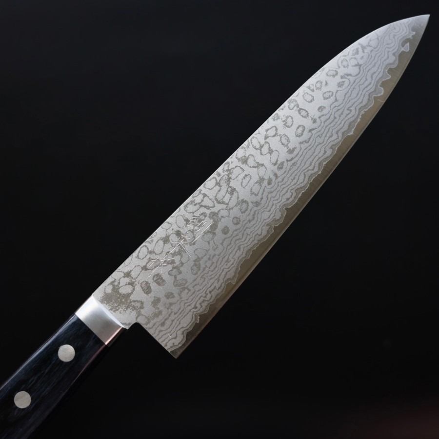 matsutani-gyuto-vg10-ssb-5 增谷訓生 牛刀 180mm VG10鋼 鎚目大馬士革 彩流 藍柄