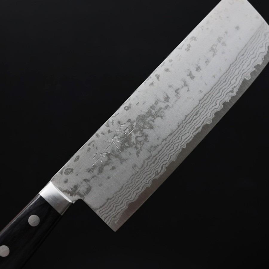 matsutani-nakiri-vg10-5 增谷訓生 菜切刀 165mm VG10鋼 大馬士革
