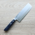 matsutani-nakiri-vg10-ksb 增谷訓生 寬版菜切 165mm VG10鋼 刻流 藍柄