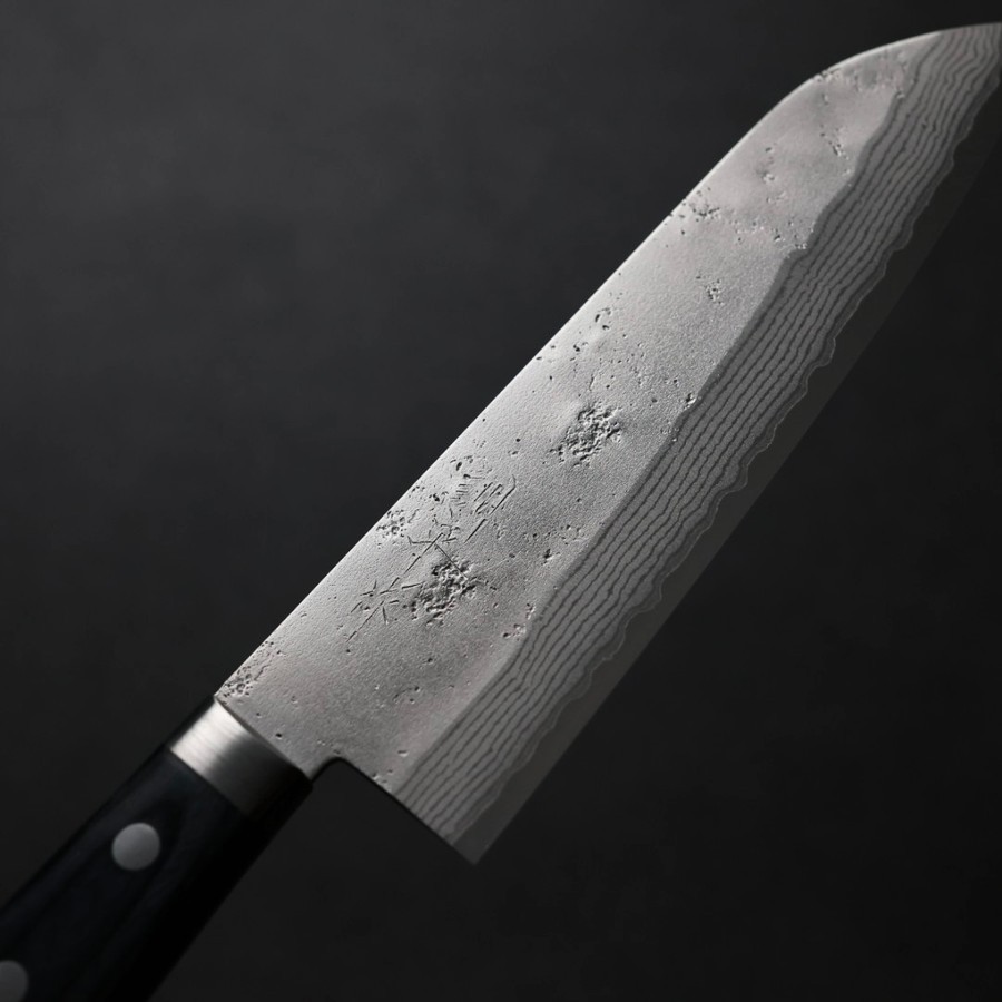 matsutani-s170-vg10-skg-5 增谷訓生 三德 170mm VG10鋼 鎚目大馬士革 雪華 藍柄