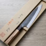 morihei-g210hm-sk-2-1 森平 久元 牛刀 240mm<br>白二鋼 黑打