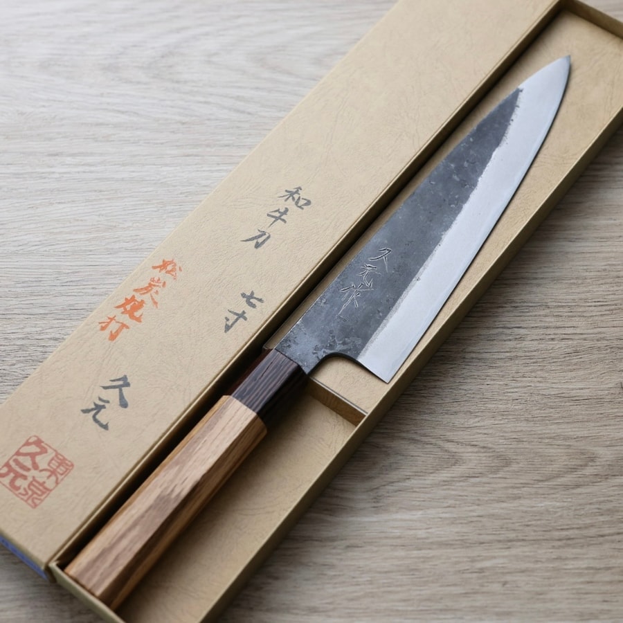 morihei-g210hm-sk-2-1 森平 久元 牛刀 240mm<br>白二鋼 黑打