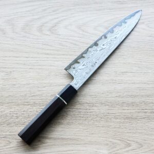 中川打刃物 牛刀 210mm 青一鋼 酸洗墨流/明神研磨
