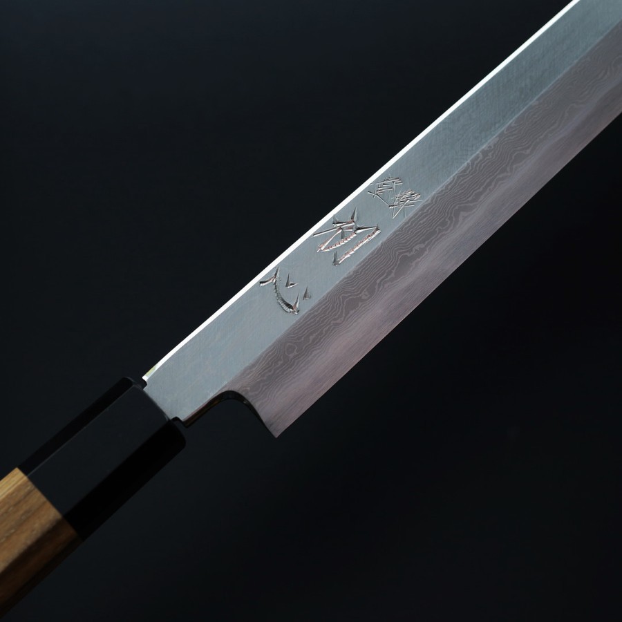 中川打刃物 初心 先丸柳刃<br> 270mm VG10 墨流/付鞘