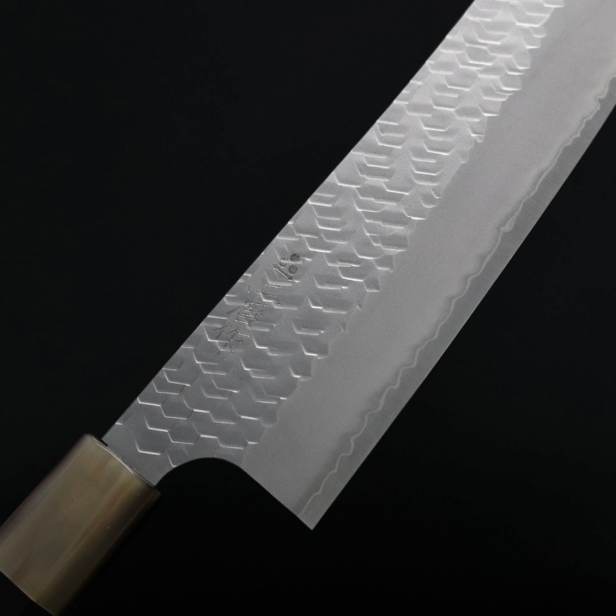 nigara-bunka-180-sg2-m-5 二唐刃物 文化 180mm SG2粉末HSS鋼 磨鎚目