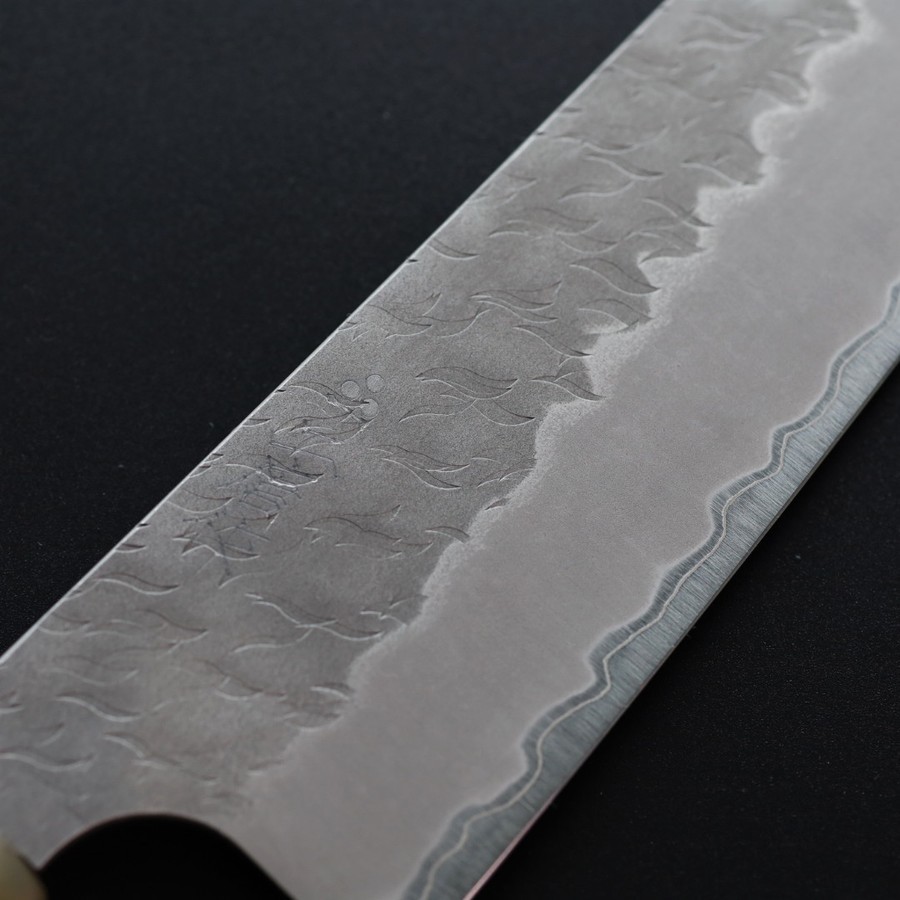 nigara-bunka-as165-5-1 二唐刃物 文化 165mm 青紙超級鋼 柳葉磨鎚目