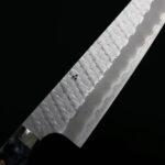 二唐刃物 牛刀 210mm SG2粉末<br>HSS鋼 磨鎚目 壓克力柄