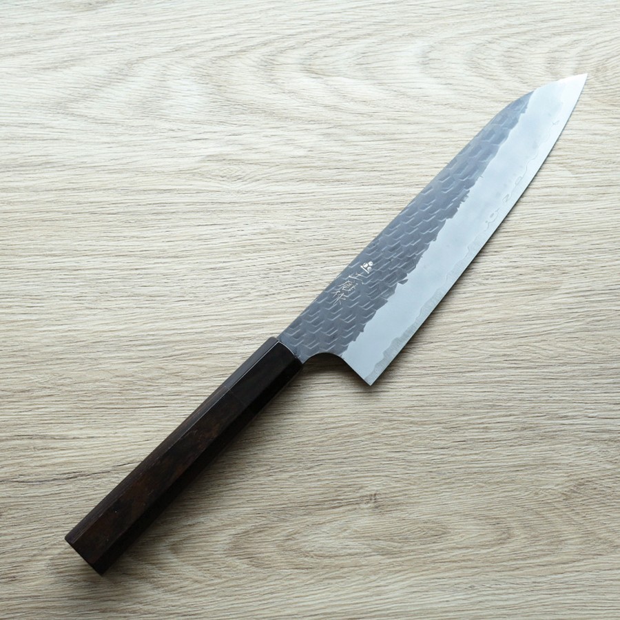 nigara-gyuto-210sg2-ku-1 二唐刃物 牛刀 210mm SG2粉末HSS鋼 黑打鎚目