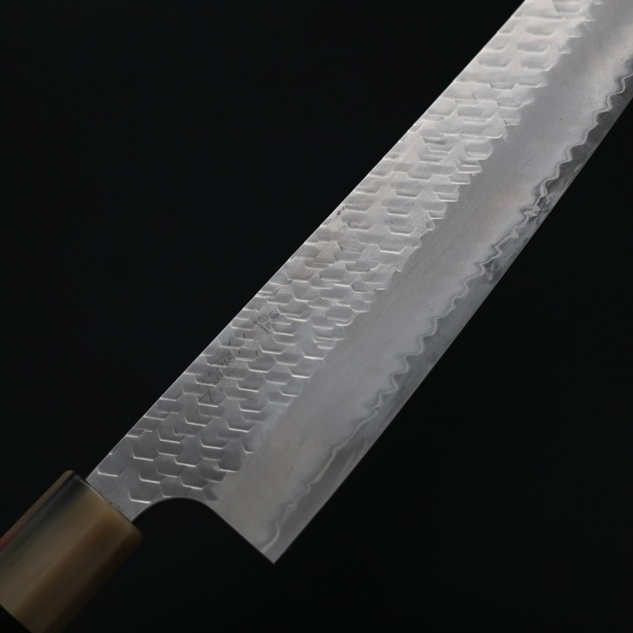 nigara-gyuto-240-sg2-m-5 二唐刃物 切付牛刀 240mm SG2粉末HSS鋼 磨鎚目