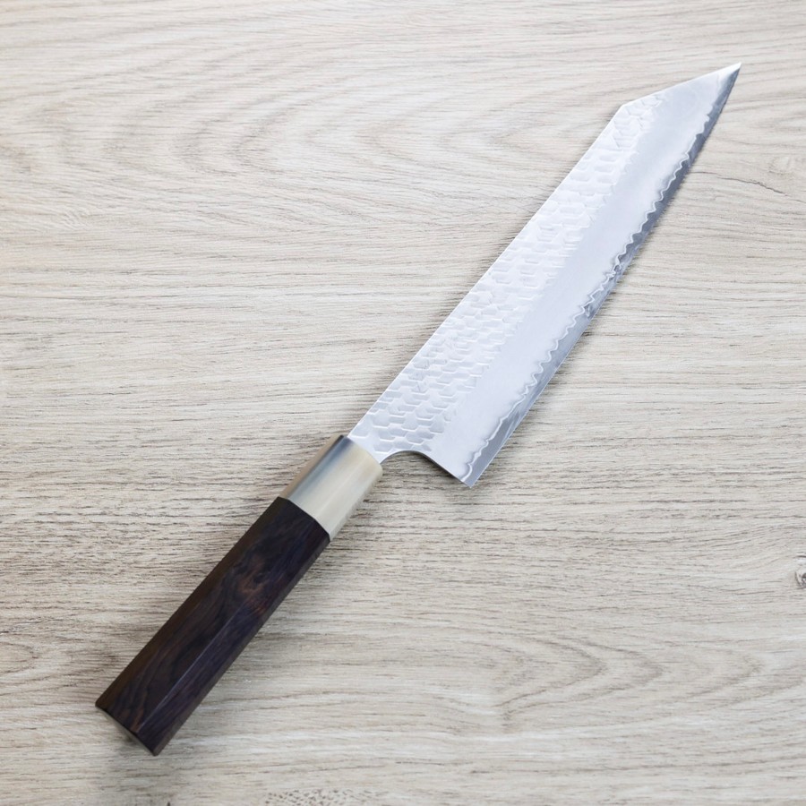 nigara-gyuto-240-sg2-m 二唐刃物 切付牛刀 240mm SG2粉末HSS鋼 磨鎚目