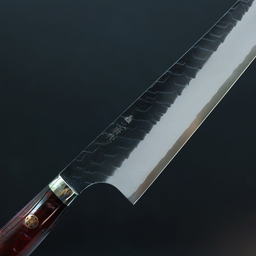 nigara-honesuki-170-sg2-7 二唐刃物 骨刻 170mm SG2粉末HSS鋼 黑打鎚目