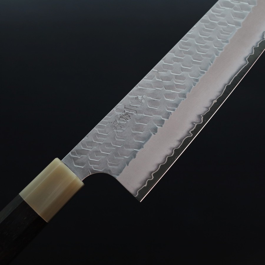 nigara-kirituke-210-sg2-m-5 二唐刃物 切付牛刀 210mm SG2粉末HSS鋼 磨鎚目