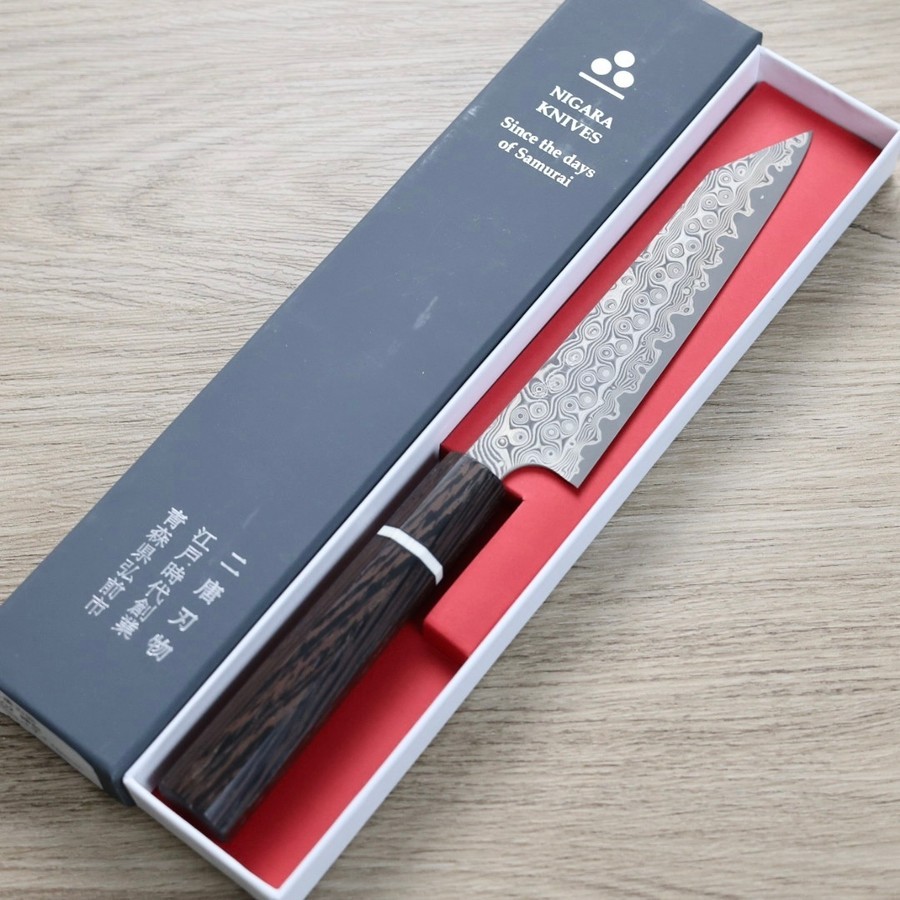 nigara-kp150-sg2a-2 二唐刃物 切付蔬果 150mm<br>SG2粉末HSS鋼 暗紋