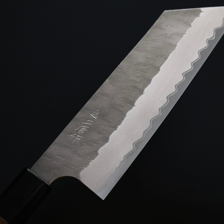 nigara-nakiri-as165-5 二唐刃物 菜切 165mm 青紙超級鋼 柳葉磨鎚目