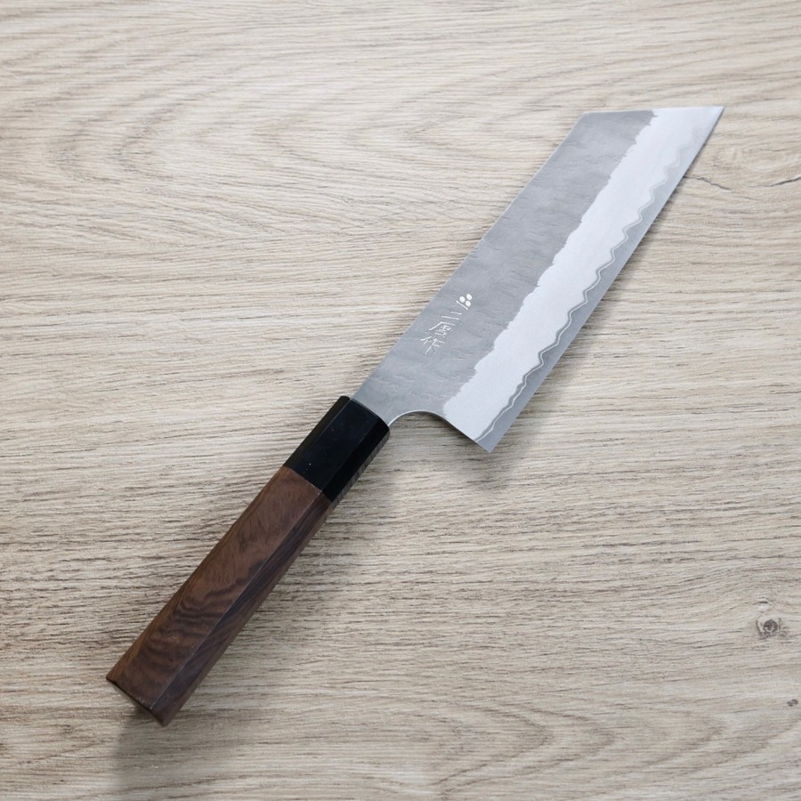 nigara-nakiri-as165 二唐刃物 菜切 165mm 青紙超級鋼 柳葉磨鎚目
