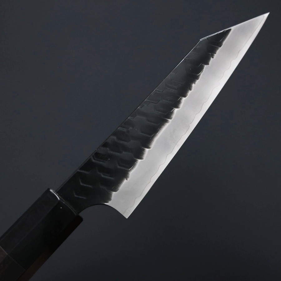 nigara-petty-120-sg2ku-5 二唐刃物 切付蔬果 120mm <br>SG2粉末HSS鋼 黑打鎚目