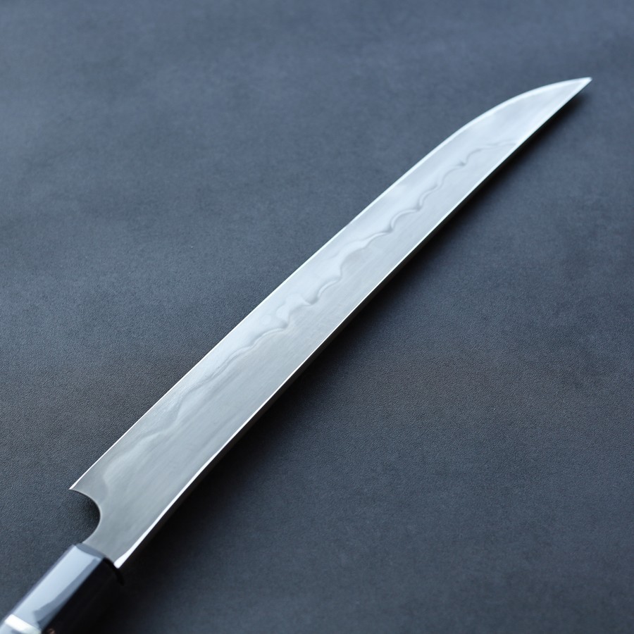 nigara-sakimaru-300-ak2-hk-5 二唐刃物 先丸柳刃 300mm <br>白一鋼 水本燒