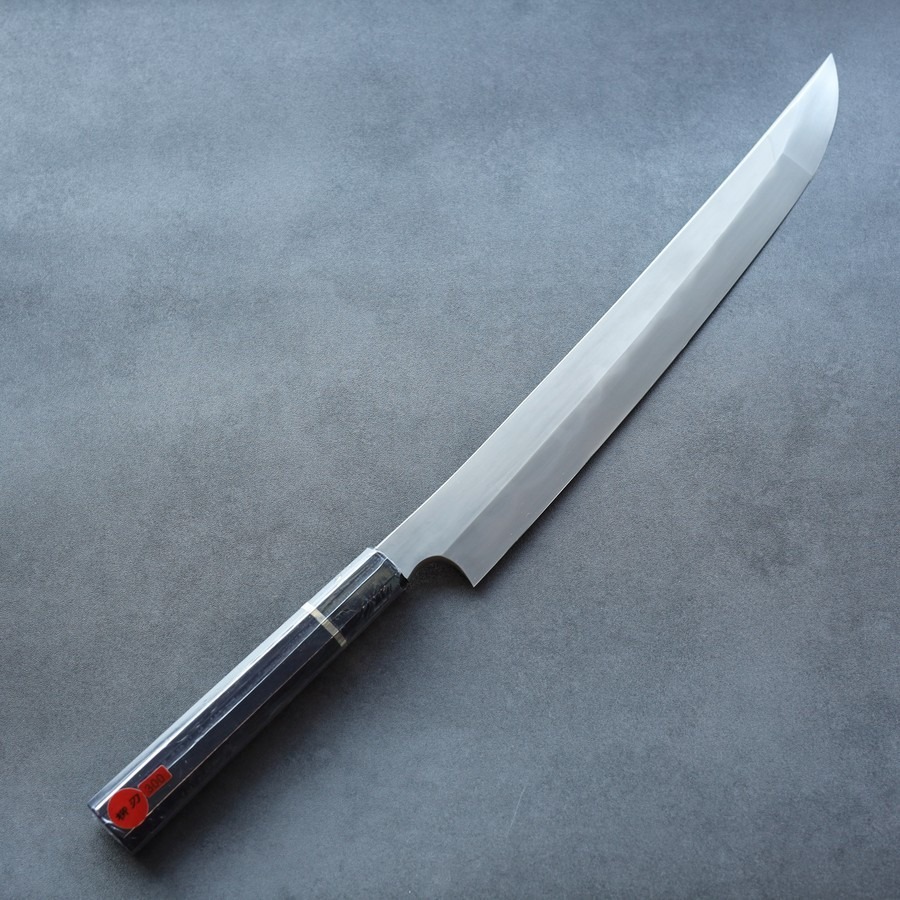 nigara-sakimaru-300-ak2-hk 二唐刃物 先丸柳刃 300mm <br>白一鋼 水本燒
