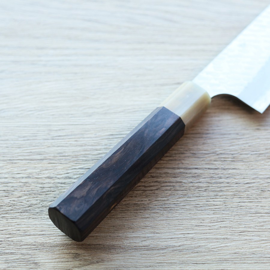 nigara-santoku-180-sg2-m-3 二唐刃物 三德 180mm SG2粉末HSS鋼 磨鎚目