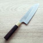 nigara-santoku-as165 二唐刃物 三德 165mm 青紙超級鋼 柳葉磨鎚目