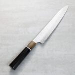 nigara-sj240-sgst-s 二唐刃物 筋引 240mm <br>SG Strix粉末HSS鋼 鎚目大馬士革
